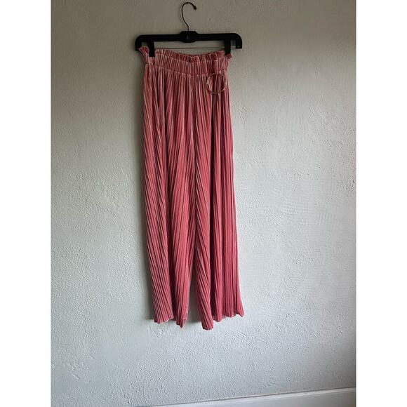 Anthropologie Endless Rose Womens Pleated Velvet Casual Wide Leg Pants, … - Picture 4 of 11